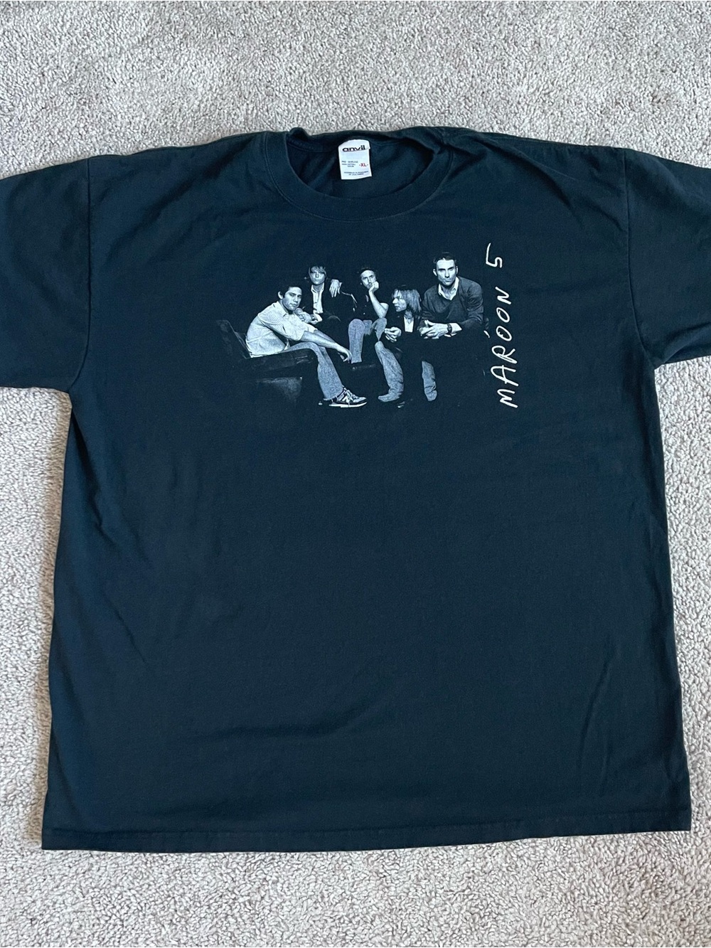 2000s Maroon 5 Tour T Shirt Black Anvil Double Sided Concert Tee XL 24x29